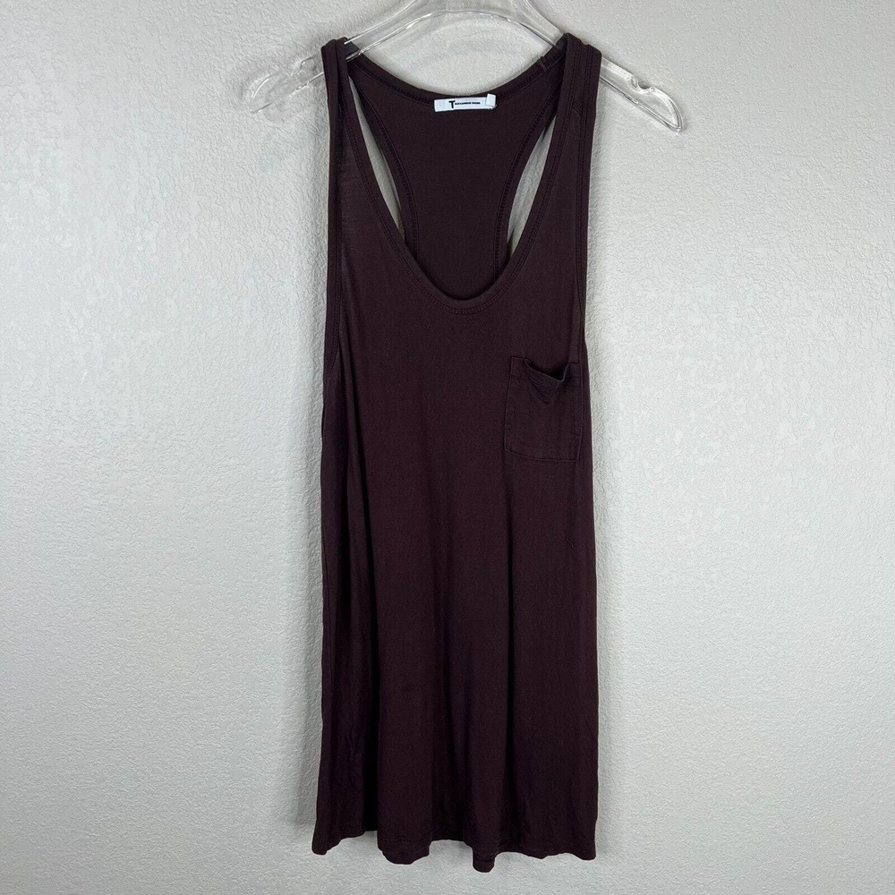 Alexander Wang Women's Racerback Tank Mini Dress Sleeveless Brown Size XS